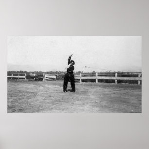 Poster Vaqueiro que pratica suas habilidades do laço