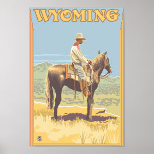 Poster Vaqueiro (vista lateral) Wyoming