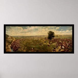 Poster Vaqueiros que arredondam-se acima do gado 1912