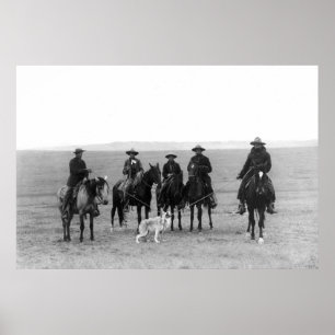 Pôster Vaqueiros que Roping um lobo cinzento: 1887