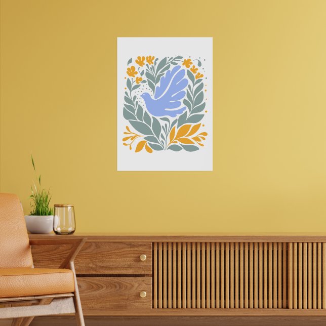 Poster Vara com Flores no estilo popular | Formas Moderna (Sala de Estar 2)