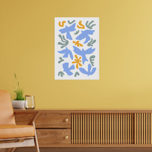 Poster Vara com Flores no estilo popular Formas Moderna