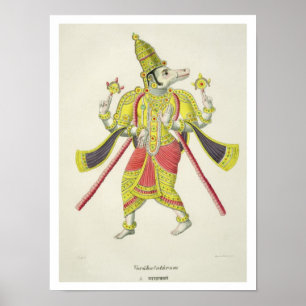 Poster Varaha, gravada por de Marlet (lito colorido)