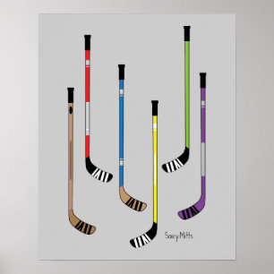 Poster Varas de hóquei coloridas