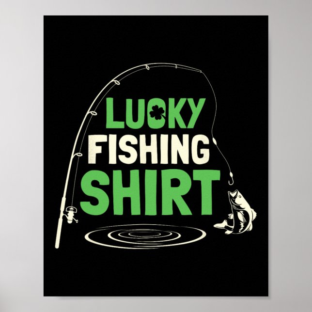 Poster Varas de Pesca Sortudas Pescador Engraçado Present (Frente)