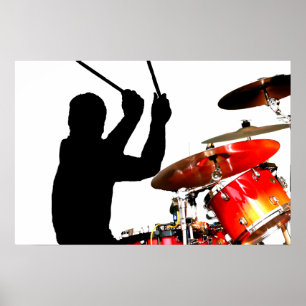 Poster Varas do baterista em cilindros reais da sombra do