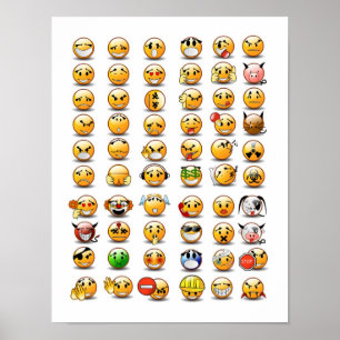 Pôster Variações de um emoticon da cara
