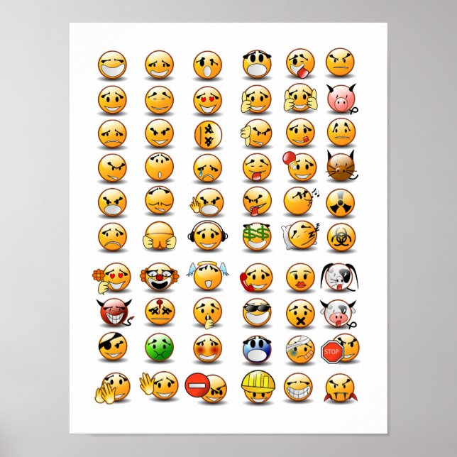 Pôster Variações de um emoticon facial (Frente)