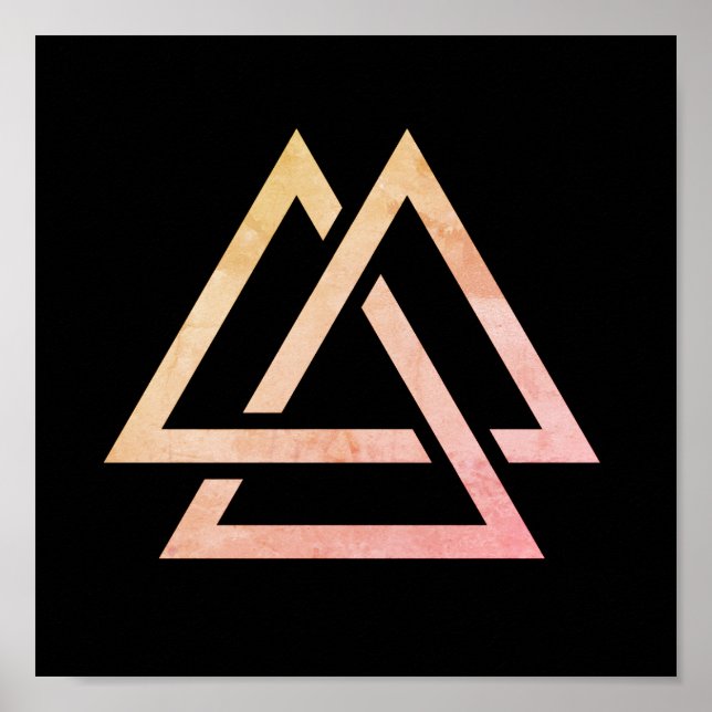 Poster Variante do símbolo Valknut (Frente)