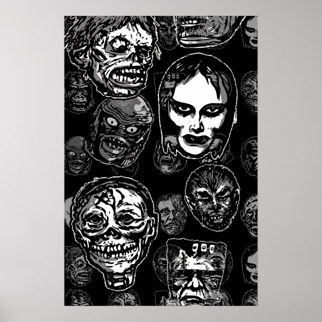 Pôster Variante Pop de Máscaras de Monstros – Terr (Frente)