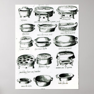 Poster Várias embarcações do cozinhar, 1570