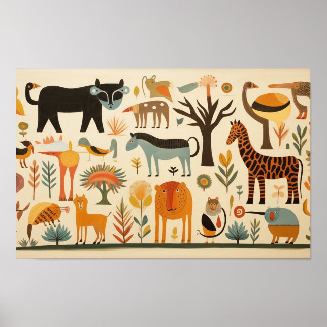 Poster Várias fantasias animais e plantas (Frente)