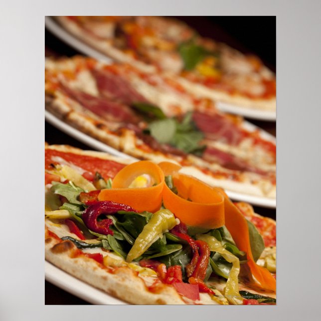 Pôster Várias Pizza e Toppings (Frente)