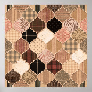 Poster Várias Texturas Texturizadas De Padrão De Azulejo 