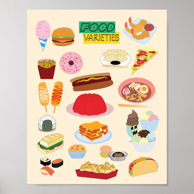 Poster Variedades de Comida (Frente)