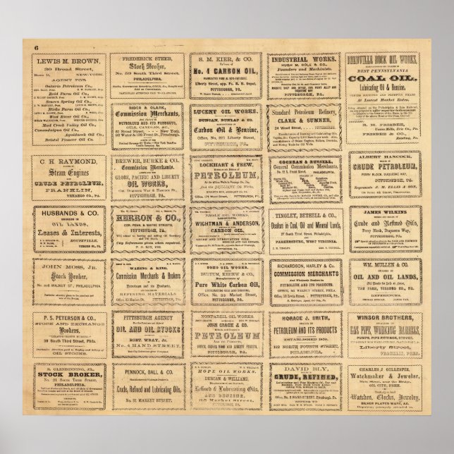 Pôster Vários anúncios de petróleo (Frente)