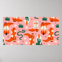 Vários padrões de botas de cowboy