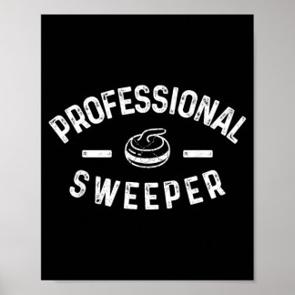 Poster Varredor Profissional Curling Divertido