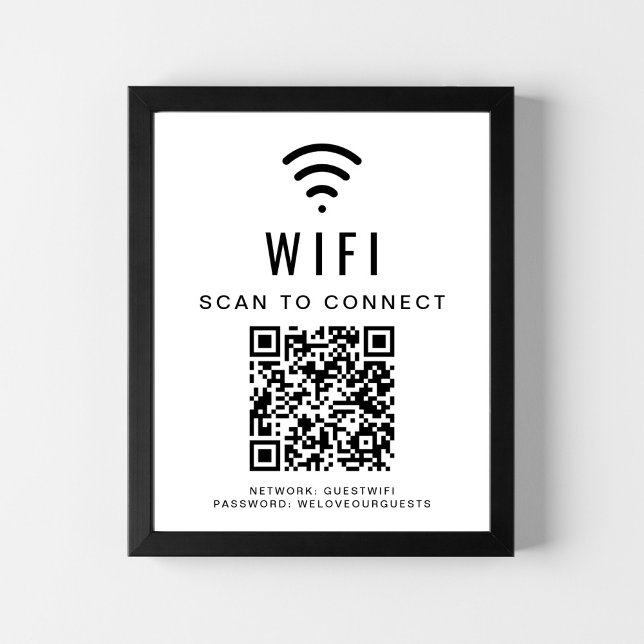 Poster Varredura de Rede Wifi para Conectar Código QR (Criador carregado)