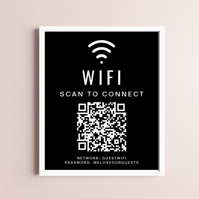 Poster Varredura de Rede Wifi para Conectar Código QR Pre (Criador carregado)