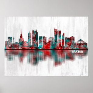 Poster Varsóvia Polônia Skyline