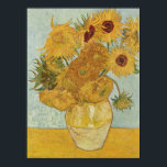 Pôster Vase com 12 Girassóis - Vincent Van Gogh (1888)<br><div class="desc">Esta design usa a pintura de Vincent Van Gogh,  de 1888,  "Vase com 12 Girassóis".</div>