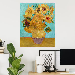 Poster Vase com doze girassóis por Vincent Van Gogh