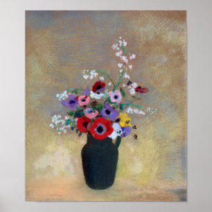 Poster Vase com Flores Mistas, Redon