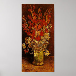 Pôster Vase com Gladíolos e Cravos Van Gogh de Belas Art