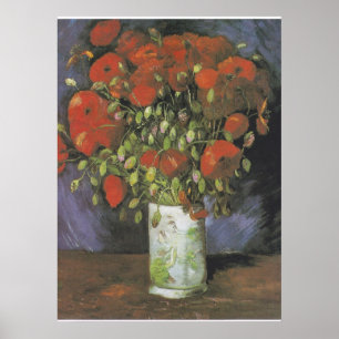 Poster Vase com Papa Vermelho Vincent van Gogh
