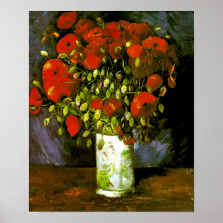 Pôster Vase com papagaios vermelhos Van Gogh de arte