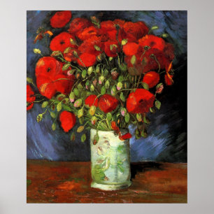 Poster Vase com Poppies Vermelhos por Vincent Van Gogh