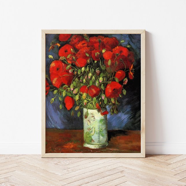 Pôster Vase com Poppies Vermelhos | Vincent Van Gogh (Criador carregado)