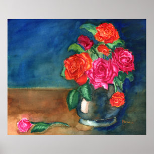 Poster Vase com Rosas