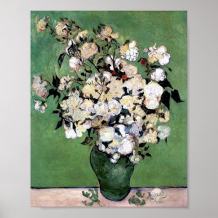 Pôster Vase com Rosas Rosa (F682) Van Gogh Belas Artes