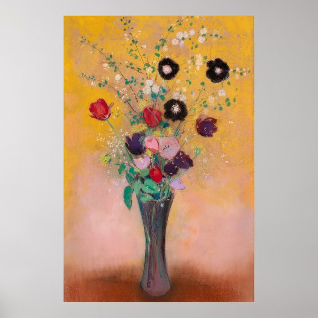 Poster Vase das flores por Odilon Redon (Frente)
