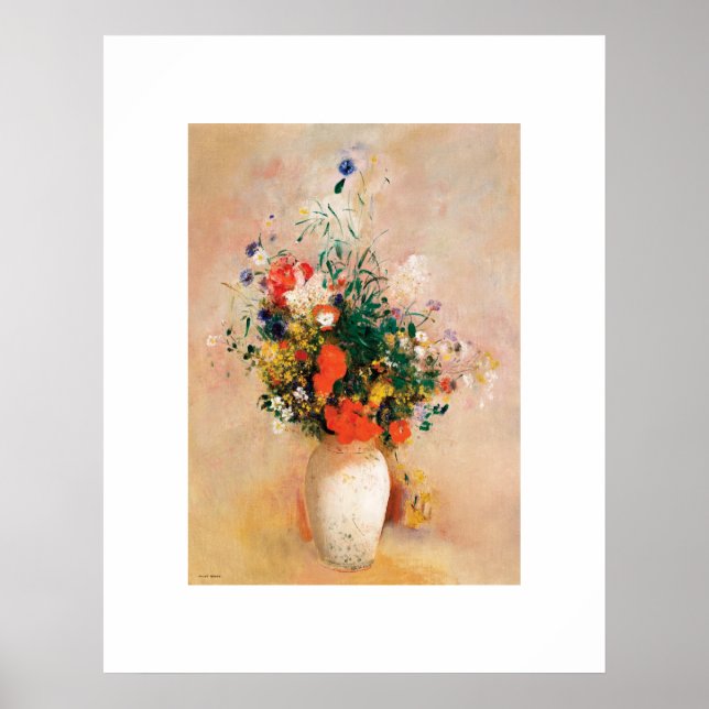 Poster Vase das flores por Odilon Redon (Frente)