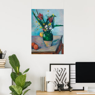 Poster Vase das Tulipas por Paul Cezanne