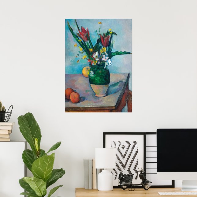 Poster Vase das Tulipas por Paul Cezanne (Escritório em casa)