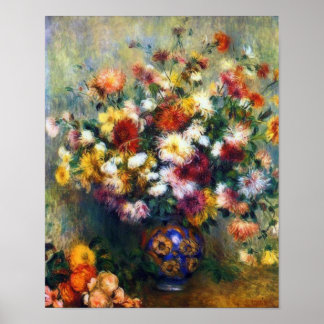 Poster Vase de Chrysanthemum Fine Art por Renoir