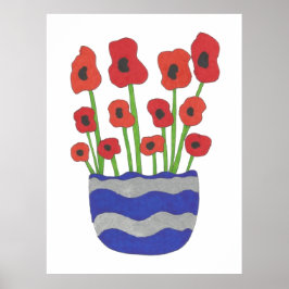Poster Vase de Poppies Arte Contemporânea