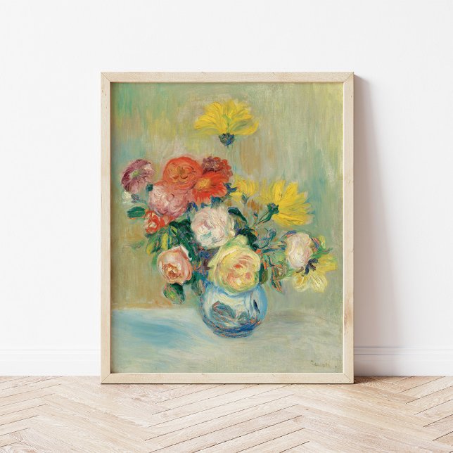 Poster Vase de Rosas e Dahlias | Renoir (Criador carregado)