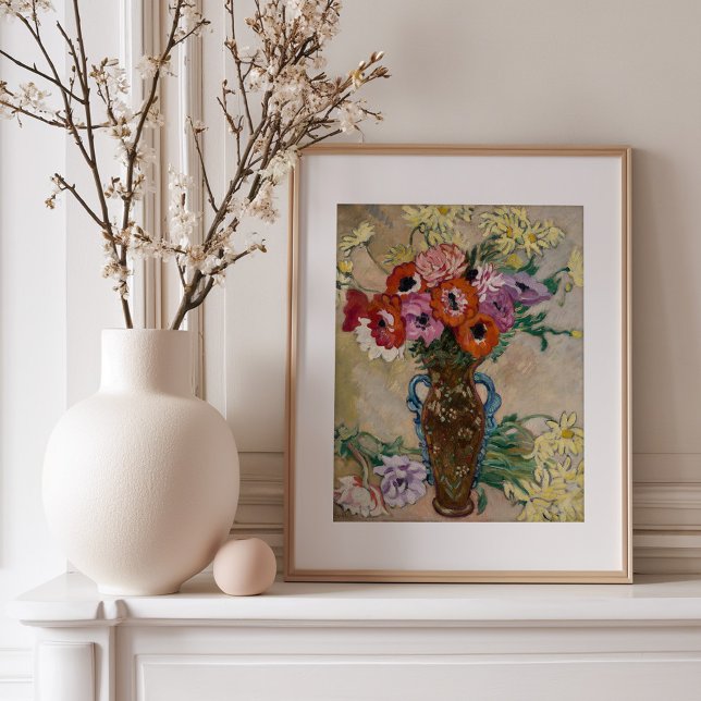 Poster Vase decorado com anêmonas | Louis Valtat (Criador carregado)