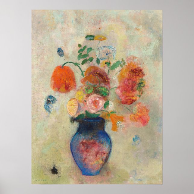 Poster Vase Grande com Flores por Odilon Redon (Frente)