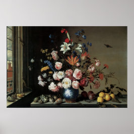 Poster Vase of Flowers by a Window, Balthasar van der Ast