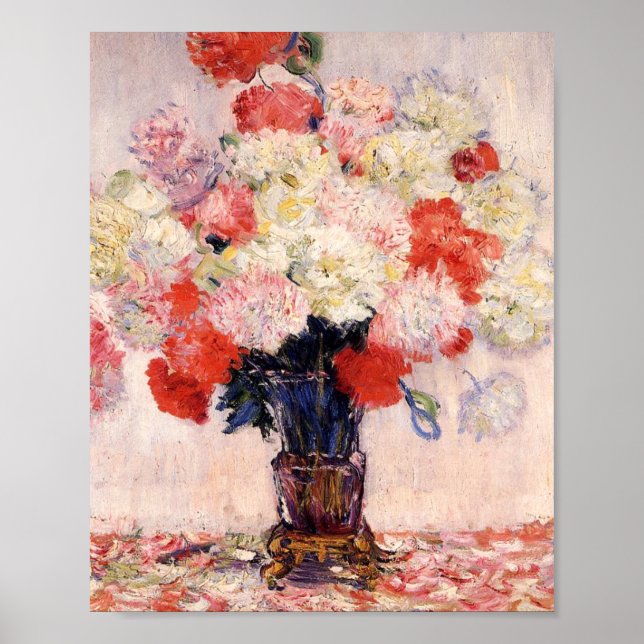 Poster Vase Of Peonies By Claude Monet (Frente)