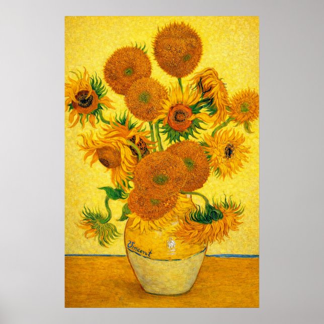 Poster Vase with Fifteen Sunflowers by Vincent van Gogh (Frente)