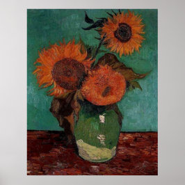 Poster vase with three sunflowers, van Gogh