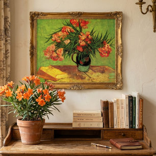 Pôster Vaso com Oleandros e Livros por Vincent van Gogh