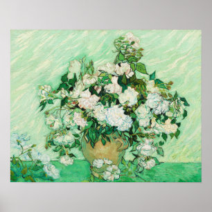 Poster Vaso com Rosas Cor-de-Rosa, Vincent Van Gogh